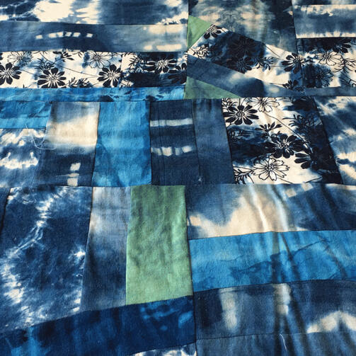 Traditional Geechee Gullah Birthing Quilt Made From Recycled Family Textiles